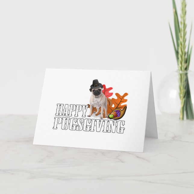 Happy Pugsgiving Holiday Card (Front)