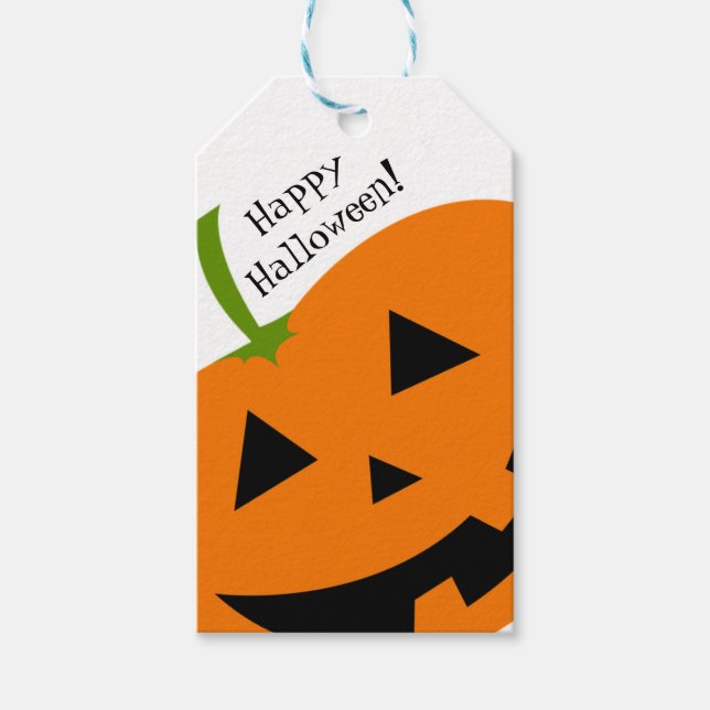 Happy Pumpkin Halloween Gift Tag (Front)