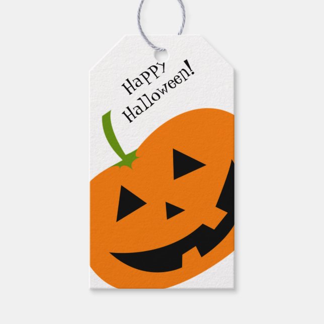 Happy Pumpkin Halloween Gift Tag (Front)