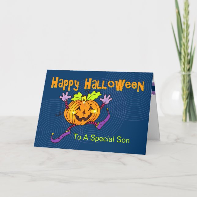 Happy Pumpkin Happy Halloween Son Card (Front)