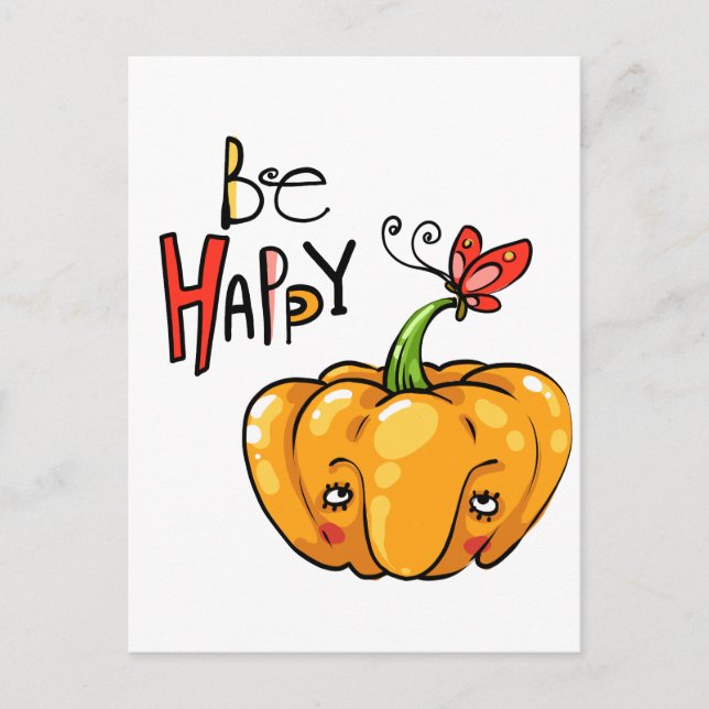 Happy Pumpkin Postcard (Front)