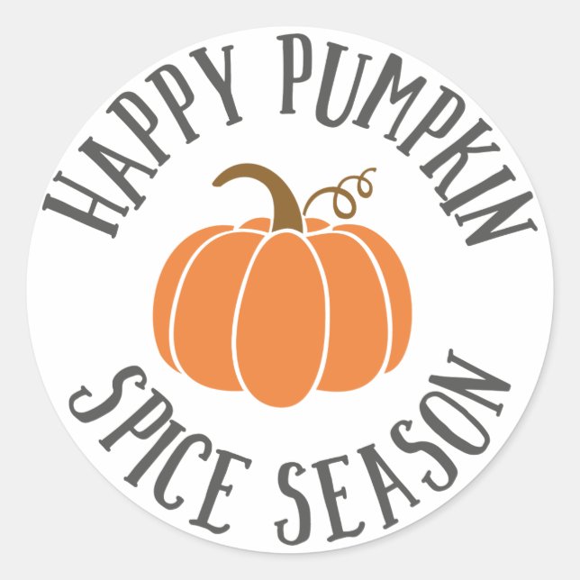 Happy Pumpkin Spice Season Classic Round Sticker (Front)