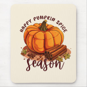 Happy Pumpkin Spice Season – Cosy Autumn Vibes Mouse Pad