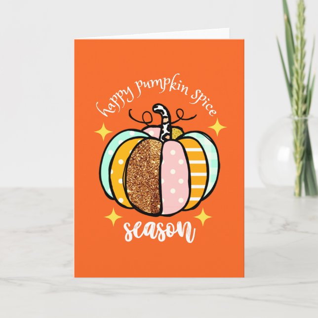 Happy Pumpkin Spice Season Cute Thanksgiving Card (Front)