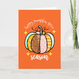 Happy Pumpkin Spice Season Cute Thanksgiving Card