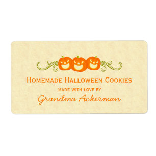 Happy Pumpkin Swirls Halloween Baking Labels