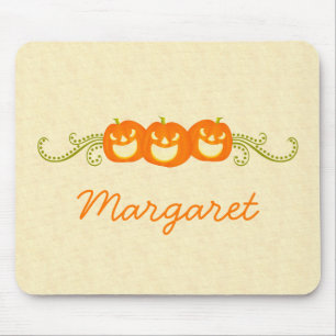 Happy Pumpkin Swirls Halloween Mousepad