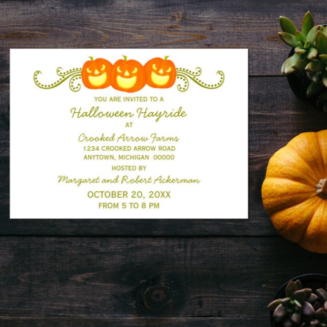 Happy Pumpkin Swirls Halloween Party Invitation (Happy Pumpkin Swirls Halloween Party Invitation)
