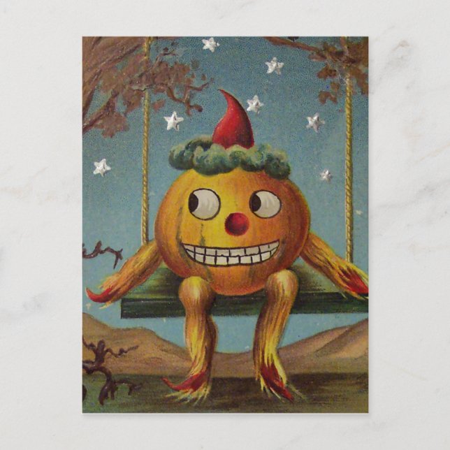 Happy Pumpkin (Vintage Halloween Card) Postcard (Front)