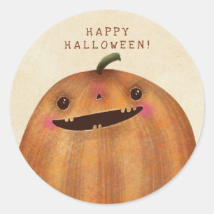 Happy Pumpkins  - Cute Halloween Classic Round Sticker