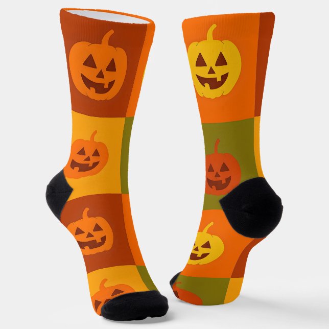 Happy Pumpkins Socks (Angled)
