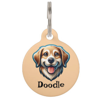 "Happy Pup Custom Tag - Add Name & Contact Info!"