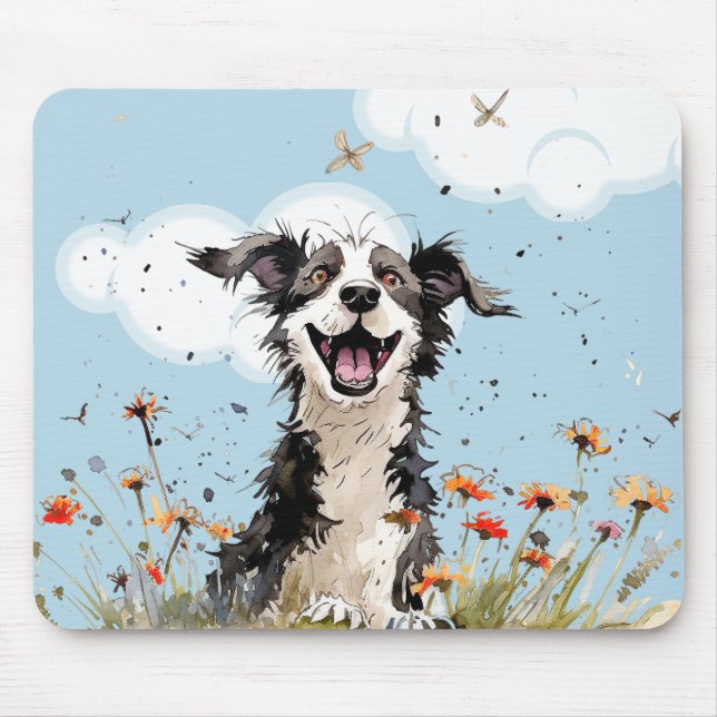 Happy Pup Mouse Pad (Front)