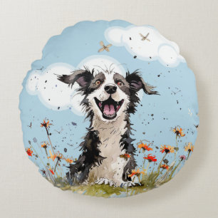 Happy Pup Round Cushion