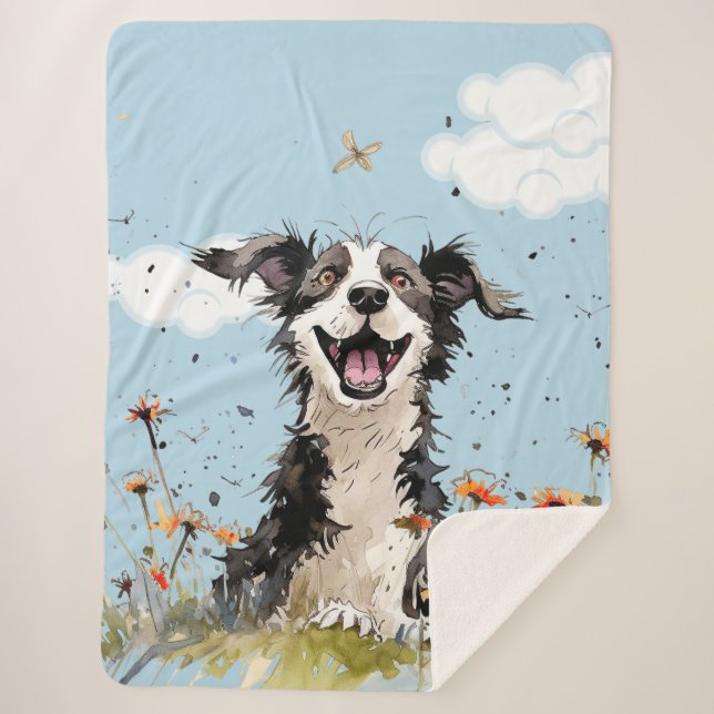 Happy Pup Sherpa Blanket (Front)