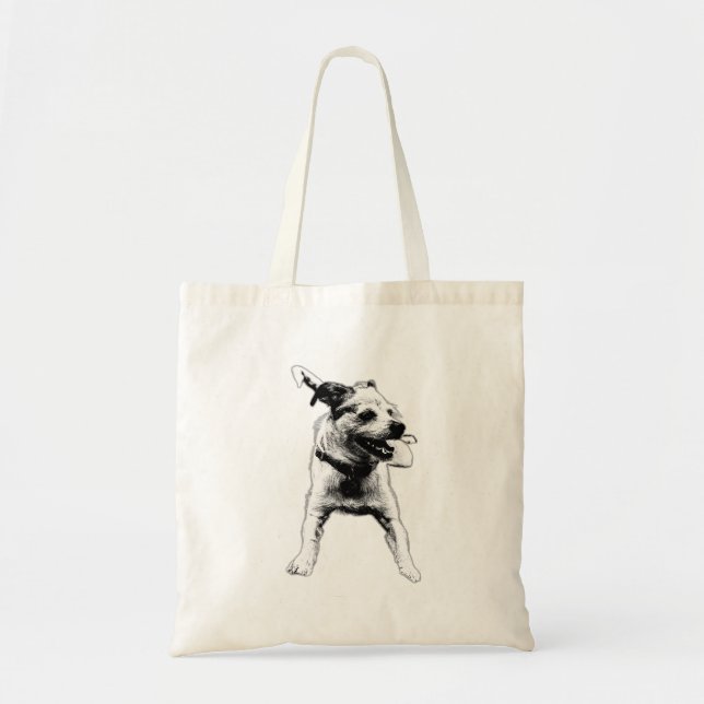Happy Pup Terrier Mix Tote Bag (Front)