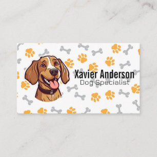 Happy Puppy   Dog Bones and Paws Business Card
