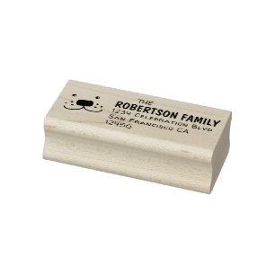 Happy Puppy Dog Return Address - Funny Pet Rubber Stamp