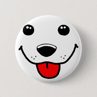 Happy Puppy Face 6 Cm Round Badge