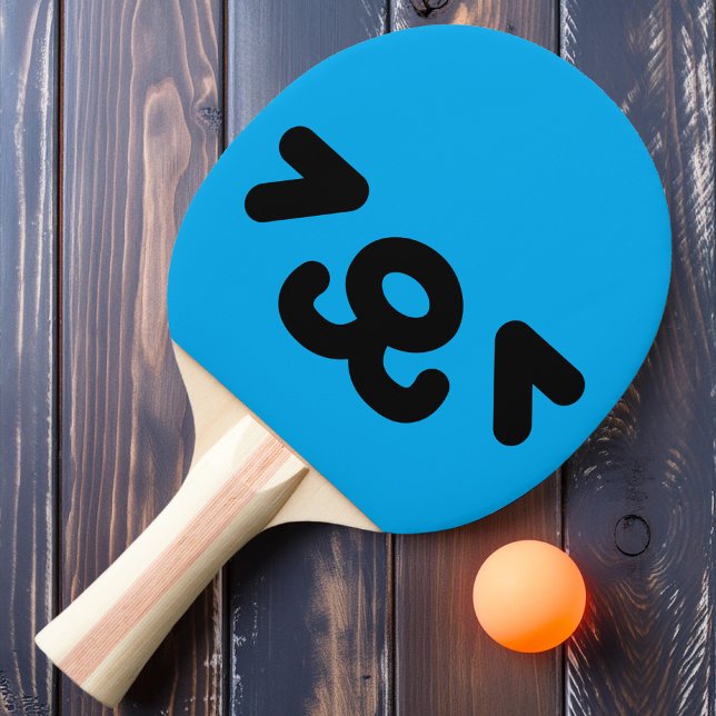 Happy Puppy Face Blue Ping Pong Paddle (Creator Uploaded)