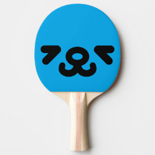 Happy Puppy Face Blue Ping Pong Paddle