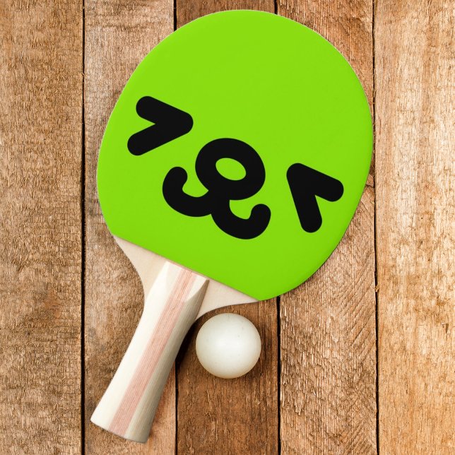 Happy Puppy Face Green Ping Pong Paddle (Creator Uploaded)