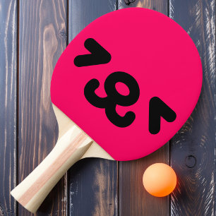 Happy Puppy Face Pink Ping Pong Paddle