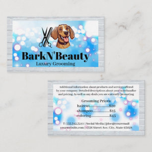 Happy Puppy   Grooming Tools   Bokeh Business Card