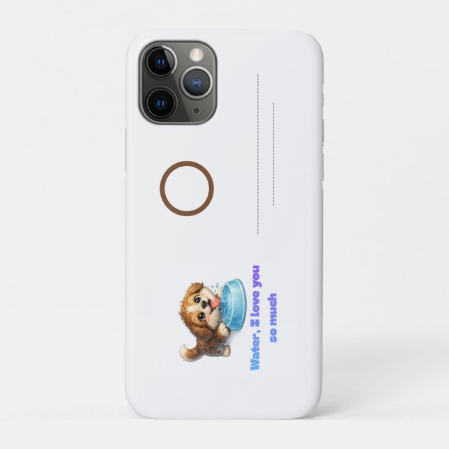 Happy Puppy Hydration Design Case-Mate iPhone Case (Back)
