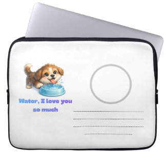 Happy Puppy Hydration Design Laptop Sleeve