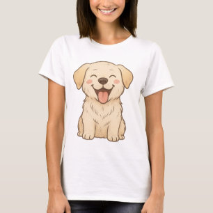 Happy Puppy Vibes – Cute Hand-Drawn Dog T-Shirt