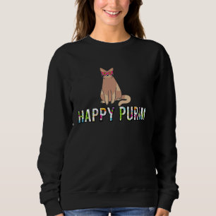 Happy Purim Cat Funny Costume Jewish holiday Purim Sweatshirt