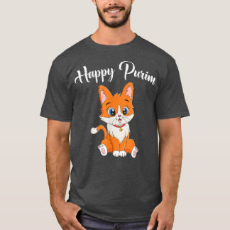 Happy Purim Cat Happy Purim Day Jewish Holiday  T-Shirt