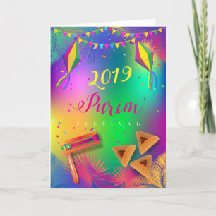 Happy Purim Festival Holiday Card