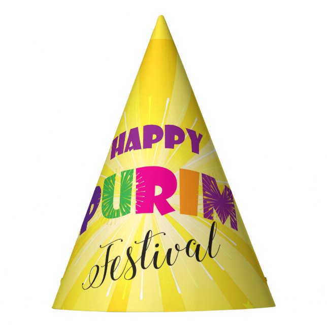 Happy Purim Festival Kids Party Gifts Pattern Party Hat (Front)
