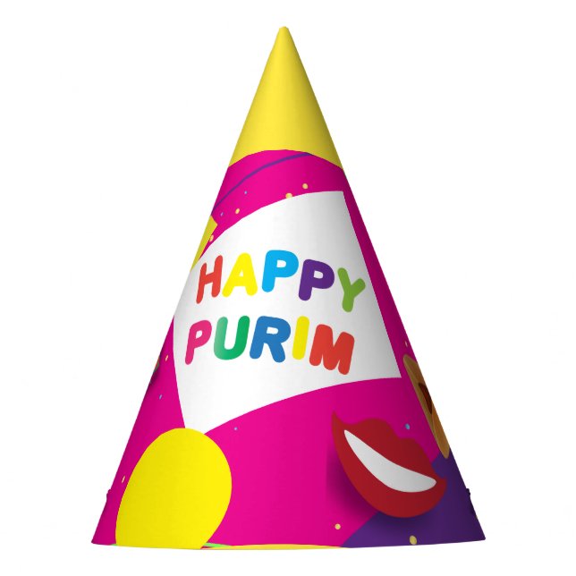Happy Purim Festival Kids Party Gifts Pattern Party Hat (Front)