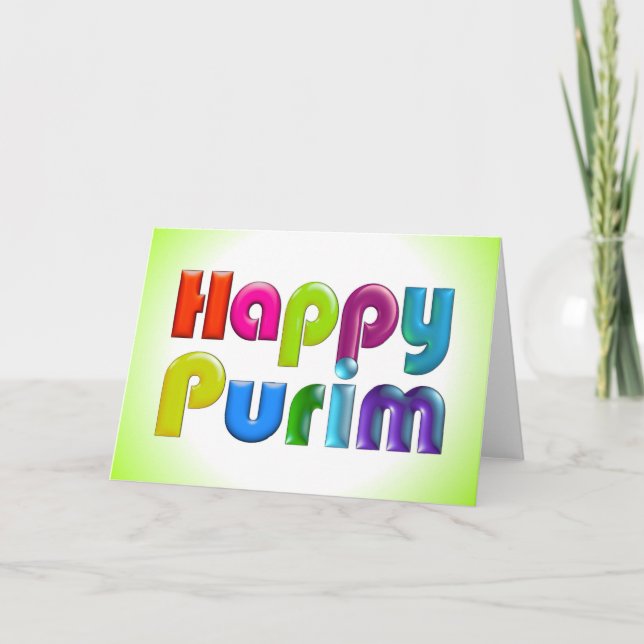 HAPPY PURIM funky Greeting Card (Front)