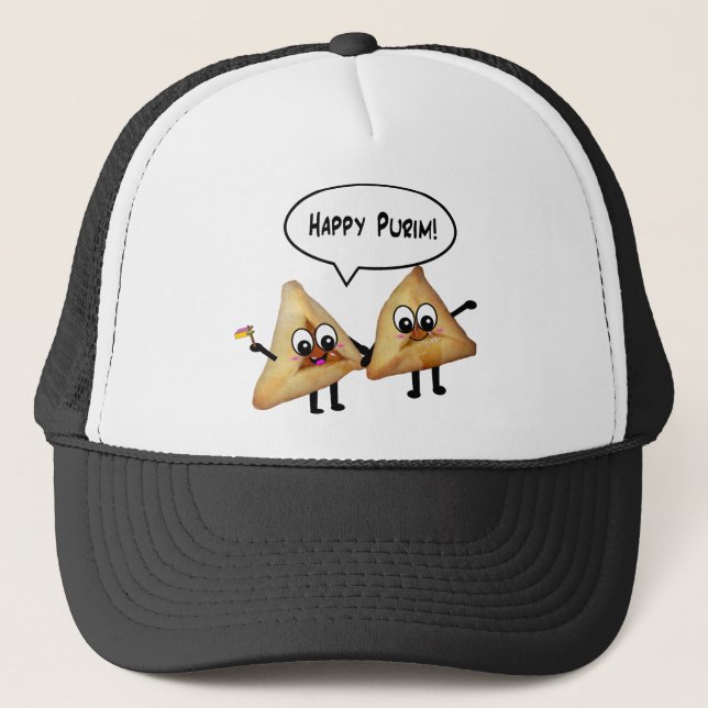 Happy Purim hamantaschen Trucker Hat (Front)