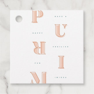 Happy Purim in Neutrals Favour Tags