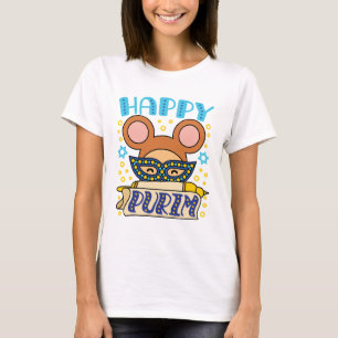 Happy Purim Jewish Holiday Mask T-Shirt
