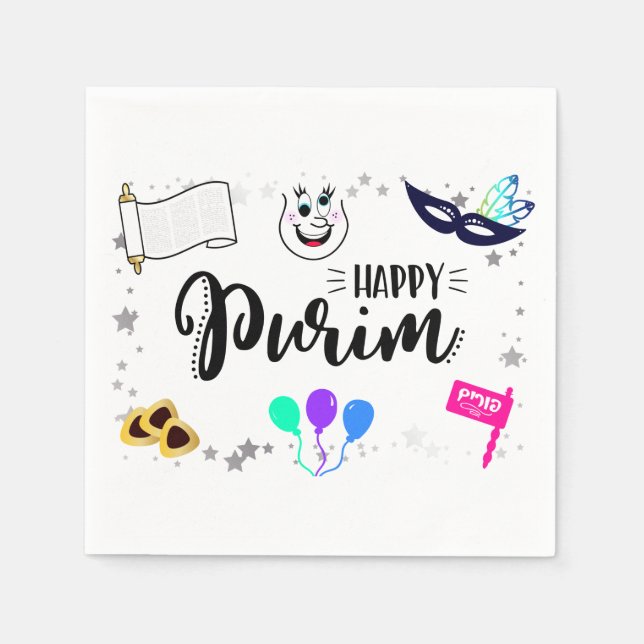 Happy Purim Napkin (Front)