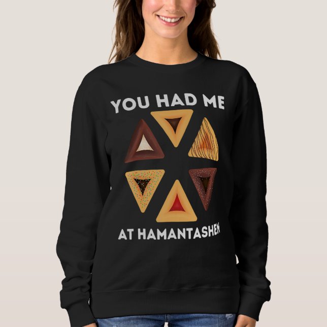 Happy Purim Party Costume Jewish You Had Me At Ham Sweatshirt (Front)