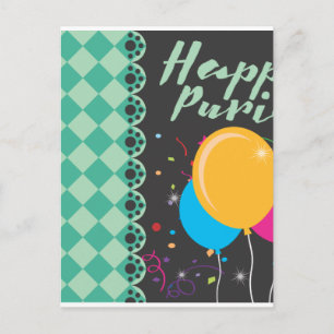 happy purim postcard
