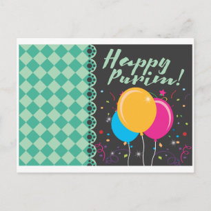 happy purim postcard