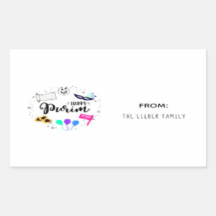 Happy Purim Rectangular Sticker