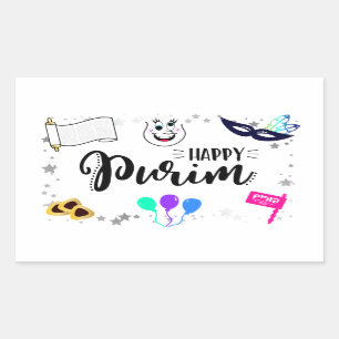 Happy Purim Rectangular Sticker