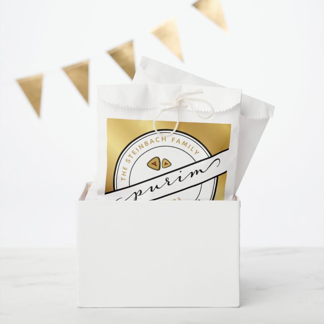 HAPPY PURIM  Script PurimBags with Gold Favour Bag (Party)