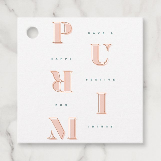 Happy Purim Sephardic Edition, Jewish Gift Tag (Front)