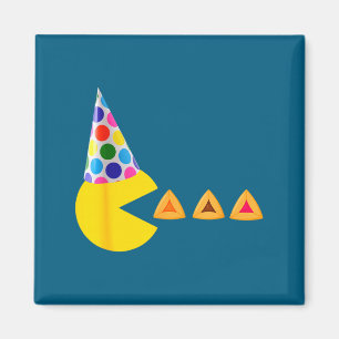Happy purim video game eating hamantashen queen magnet