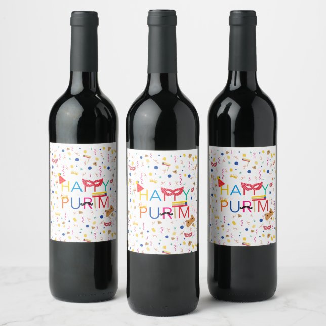 happy purim wine labels (Bottles)